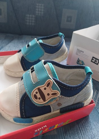 Mavi Erkek Bebek İlk Adım Ayakkabısı Velcro - Görsel 5