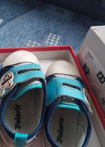 Mavi Erkek Bebek İlk Adım Ayakkabısı Velcro - Görsel 3