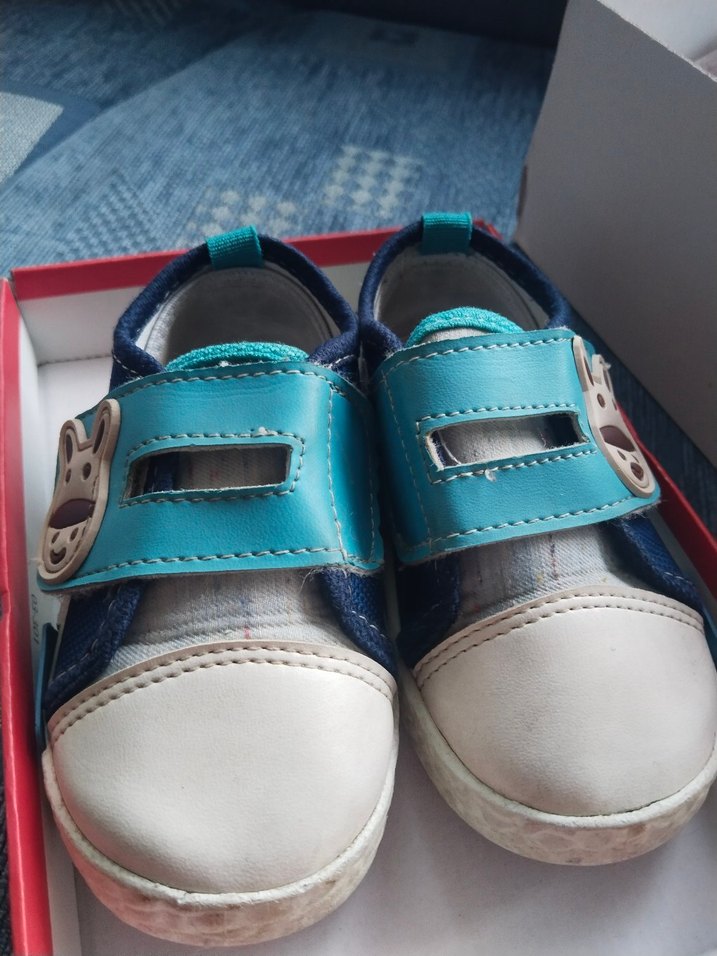 Mavi Erkek Bebek İlk Adım Ayakkabısı Velcro - Görsel 2