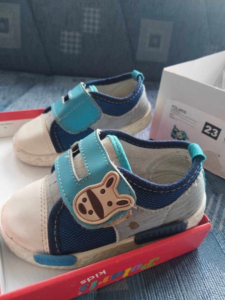 Mavi Erkek Bebek İlk Adım Ayakkabısı Velcro - Görsel 5