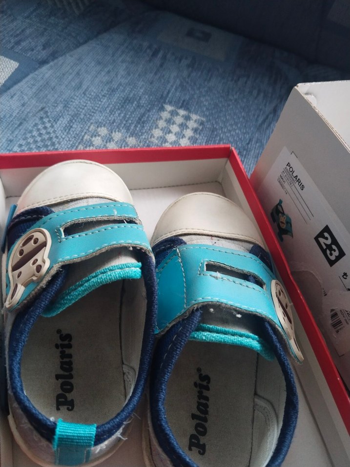 Mavi Erkek Bebek İlk Adım Ayakkabısı Velcro - Görsel 3