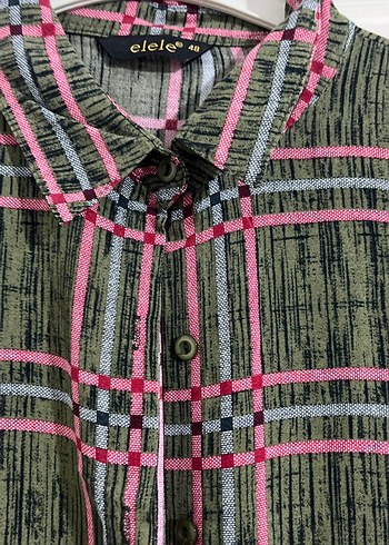 Kadın Çok Renkli Uzun Ekoseli Tunik - Görsel 2