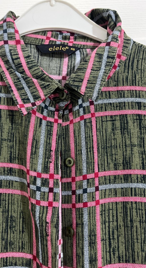 Kadın Çok Renkli Uzun Ekoseli Tunik - Görsel 2