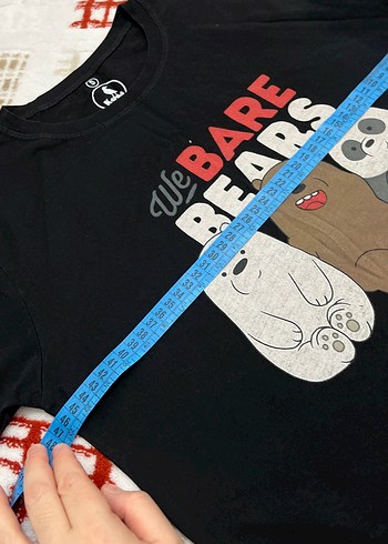 We Bare Bears Baskılı Siyah Hamile Tişörtü - Görsel 4