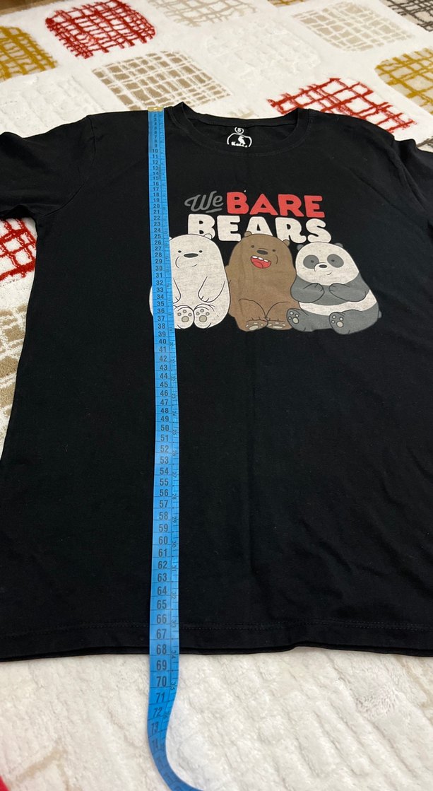 We Bare Bears Baskılı Siyah Hamile Tişörtü - Görsel 5