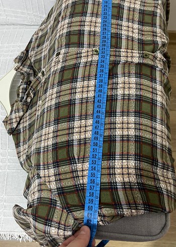Uzun Kesim Gri Ekose Kadın Gömlek - Görsel 6