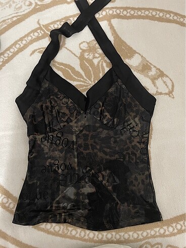 Siyah Leopar Desenli Vintage Bluz