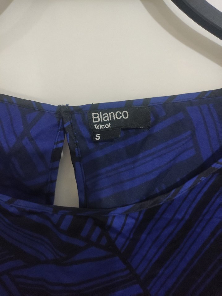 Kuşaklı Mavi Batik Desenli Elbise - Görsel 2