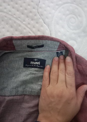 Bordo Erkek Keten Gömlek Uzun Kollu - Görsel 2