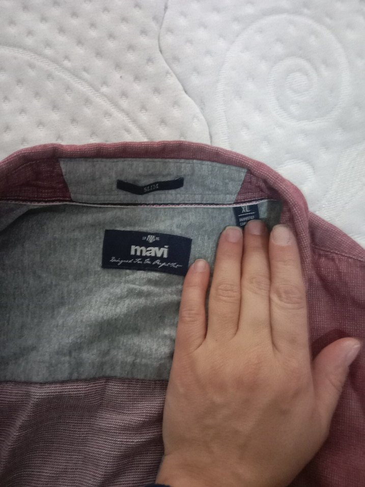 Bordo Erkek Keten Gömlek Uzun Kollu - Görsel 2