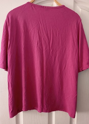 xl Beden pembe Renk Pembe V Yaka Kısa Kollu Payetli Kadın Tişört