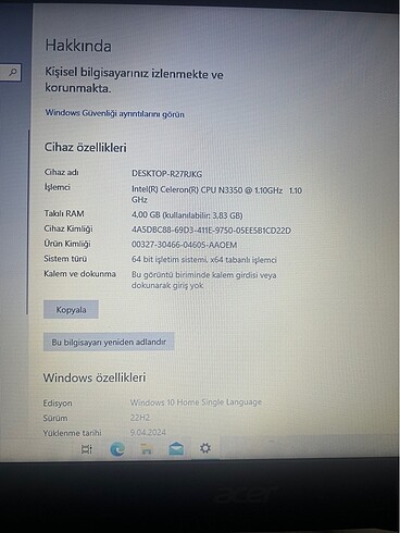 Beden Acer laptop