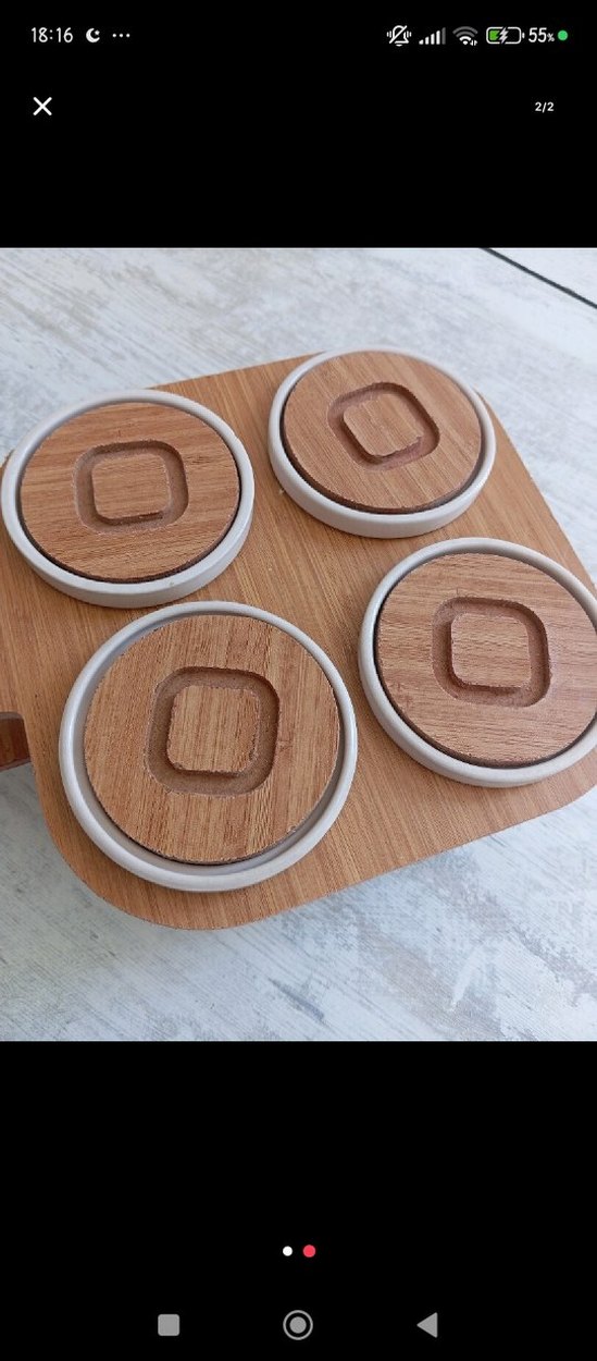 Ahşap Kapaklı Beyaz Seramik kahvaltilik - Görsel 2