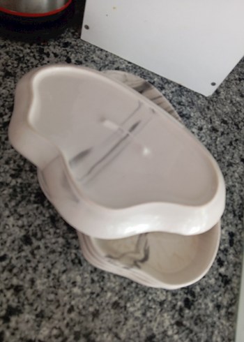 Diğer Beyaz Gri Mermer Desenli Tabak Seti