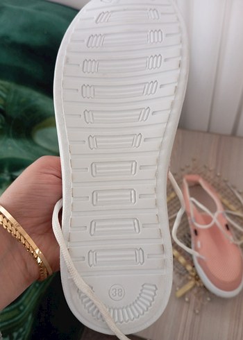 Pembe Bağcıklı Stiletto Topuklu Spor Ayakkabı - Görsel 3