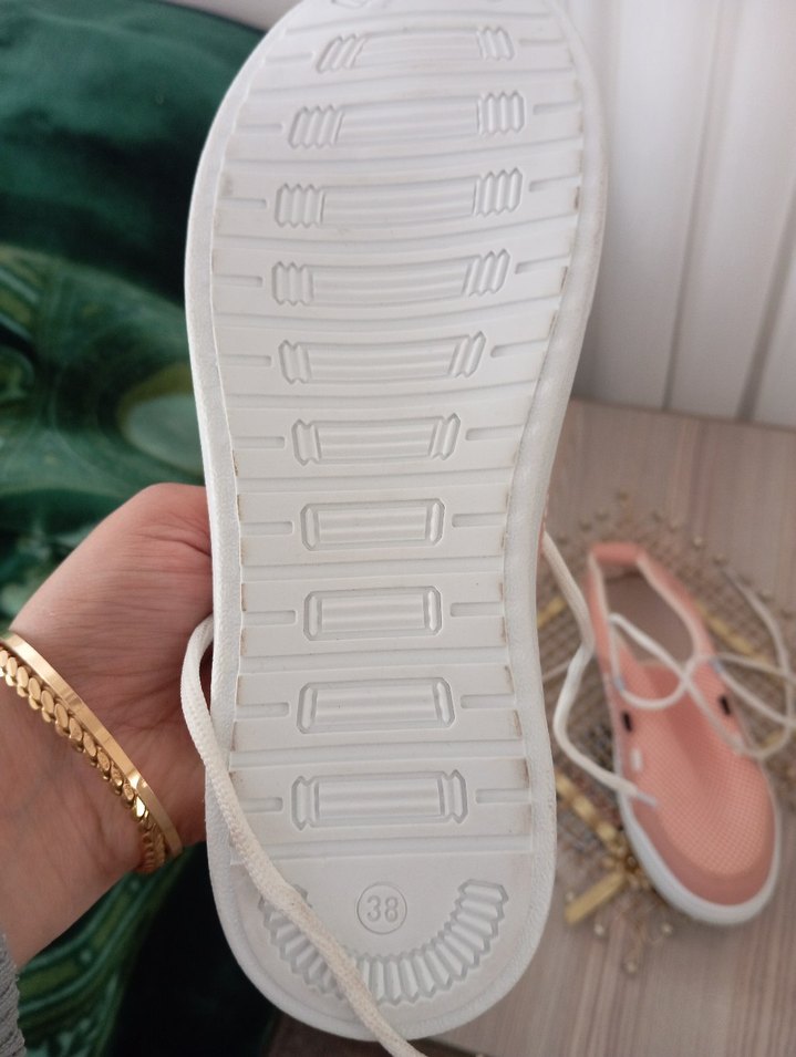 Pembe Bağcıklı Stiletto Topuklu Spor Ayakkabı - Görsel 3