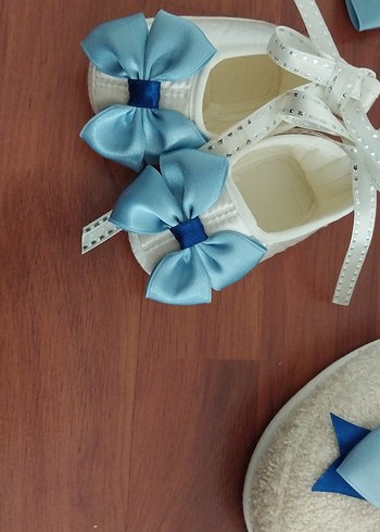 Mavi Fiyonklu Nakışlı Lohusa Seti - Görsel 2