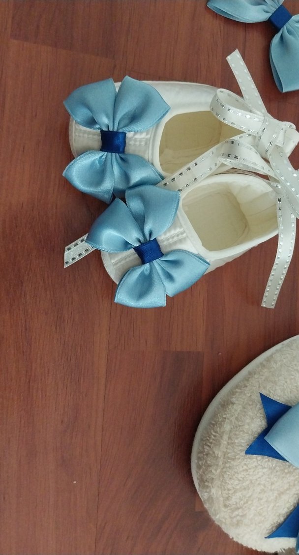 Mavi Fiyonklu Nakışlı Lohusa Seti - Görsel 2