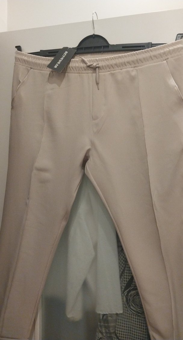 Kadın Bej Kumaş Pantolon Midi Boy - Görsel 2