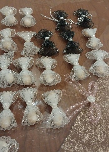 Diğer İnci Detaylı Dantel Vintage Düğün Aksesuarı 17 beyaz,30 siyah