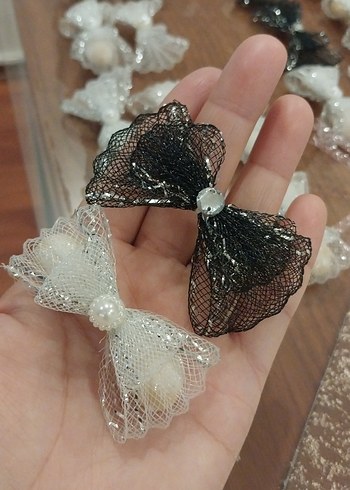 Beden beyaz Renk İnci Detaylı Dantel Vintage Düğün Aksesuarı 17 beyaz,30 siyah