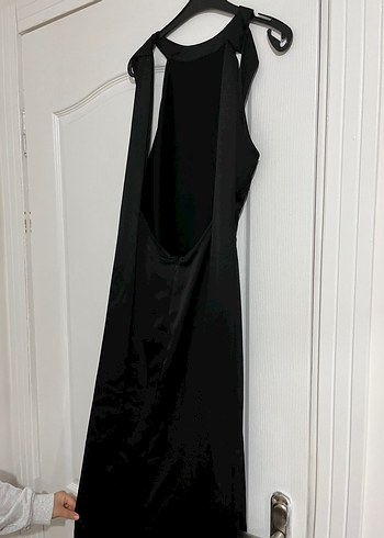 ADL Siyah night zoom halter yaka elbise - Görsel 7