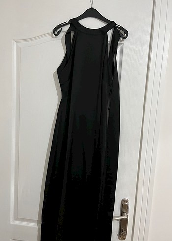 ADL Siyah night zoom halter yaka elbise - Görsel 4