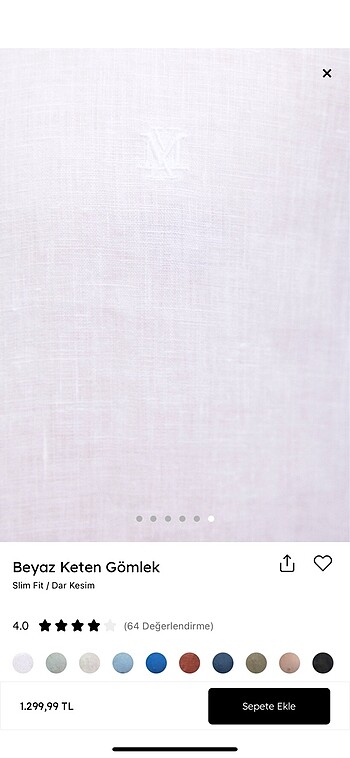 Mavi keten gömlek - Görsel 4