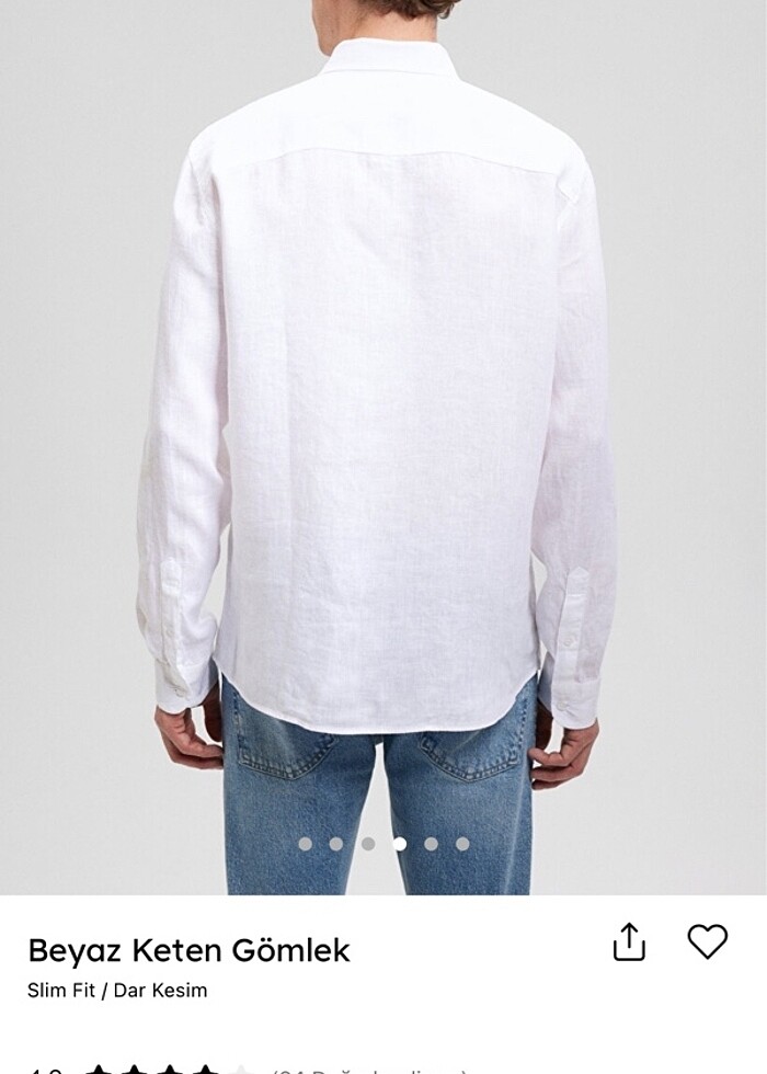 Mavi keten gömlek - Görsel 2
