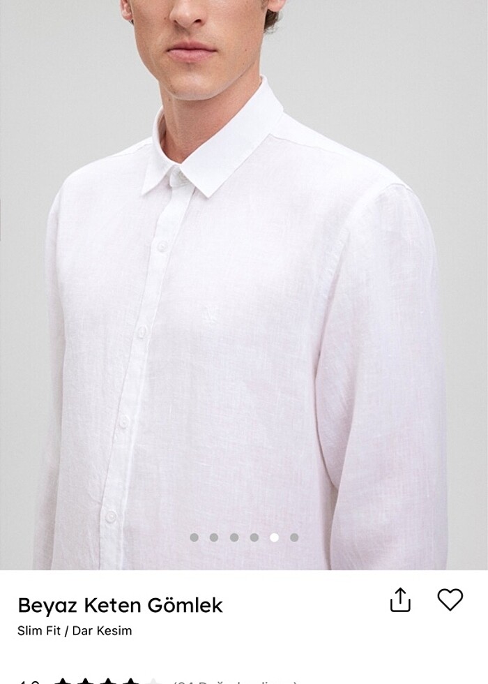 Mavi keten gömlek - Görsel 3