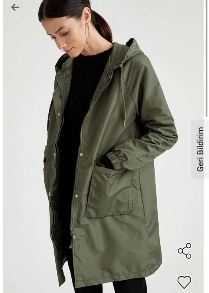 Haki kadın parka - Görsel 2