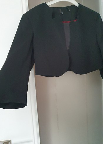 Kızlar için Siyah Düğmeli Bolero Ceket  M veya s bedene uygun - Görsel 4