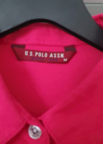 m Beden Uzun Kollu Düğmeli Pembe Uzun gömlek polo M