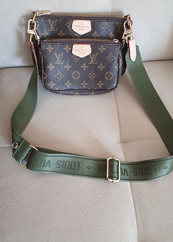 Beden kahverengi Renk Louis Vuitton Desenli Kahverengi Deri çapraz Çantası