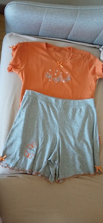 Penye şortlu pijama tm L beden