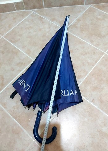 Lacivert Katlamalı Kadın Şemsiye - Görsel 7