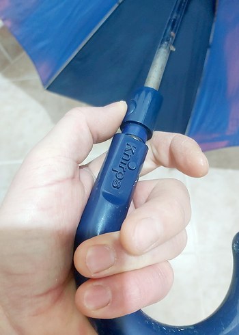 Lacivert Katlamalı Kadın Şemsiye - Görsel 4