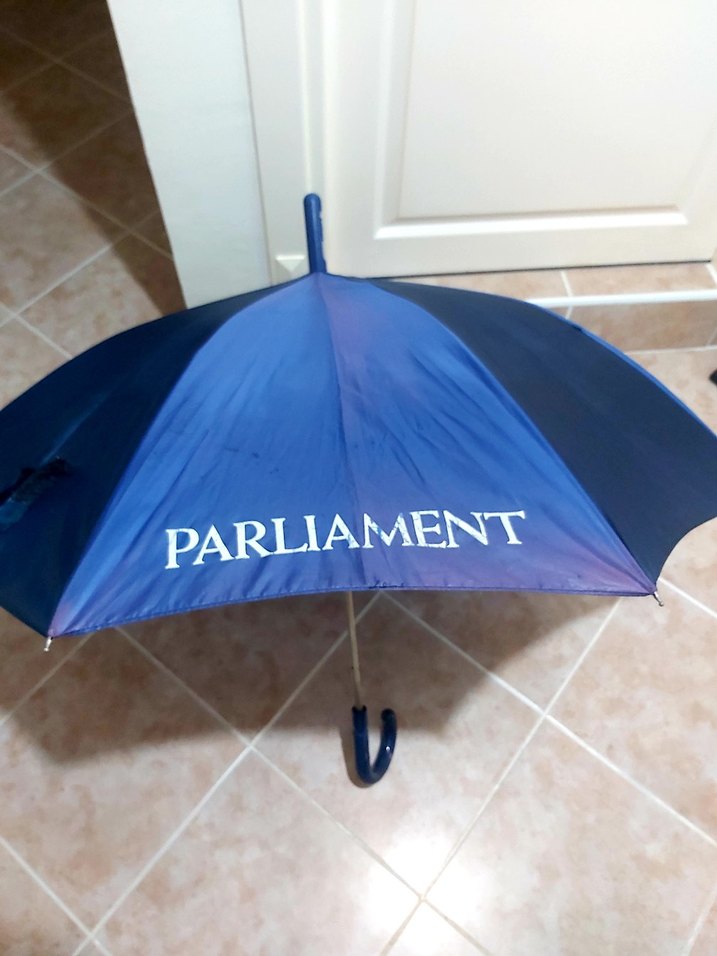 Lacivert Katlamalı Kadın Şemsiye - Görsel 2