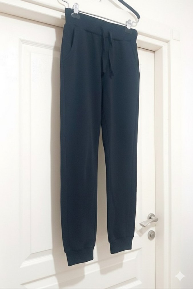 Siyah Kadın Rahat Kesim Eşofman Altı - Görsel 2