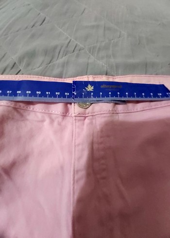 Pembe Pamuklu Kadın Düz Kesim Pantolon - Görsel 9