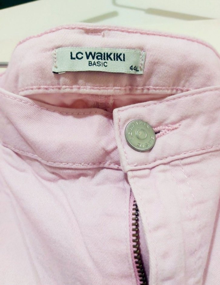 Pembe Pamuklu Kadın Düz Kesim Pantolon - Görsel 5