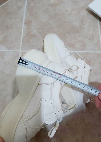 Beyaz Platform Topuklu Kadın Spor Ayakkabı - Görsel 9