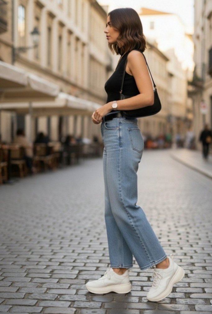 Beyaz Platform Topuklu Kadın Spor Ayakkabı - Görsel 2