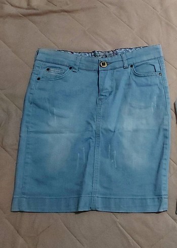 Mavi Mini Denim Etek - Görsel 2