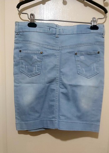 Mavi Mini Denim Etek - Görsel 9