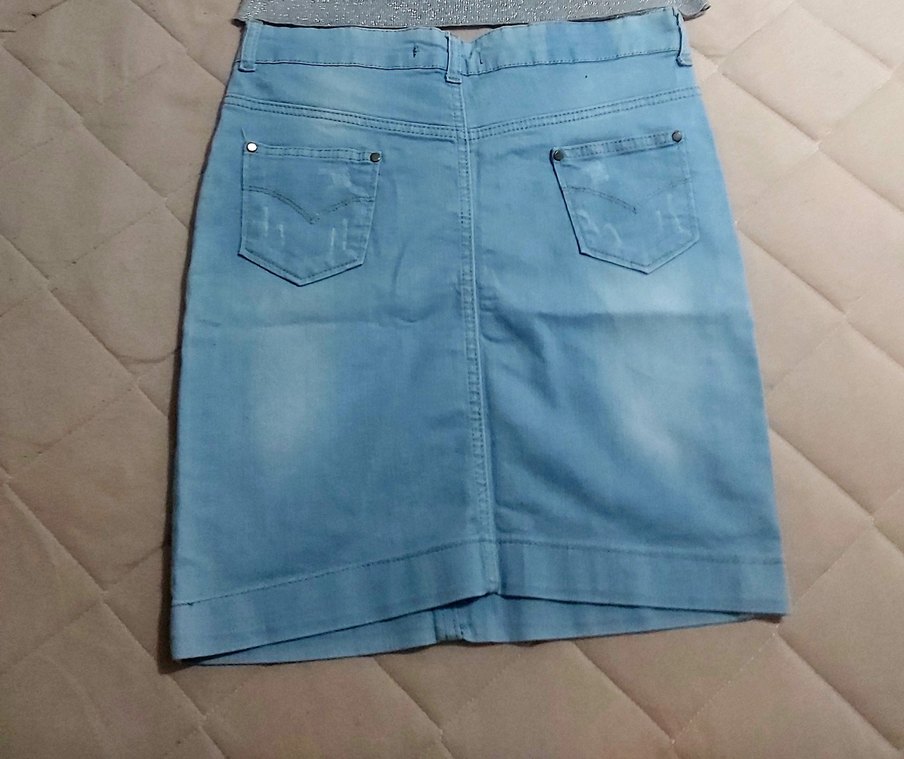 Mavi Mini Denim Etek - Görsel 3
