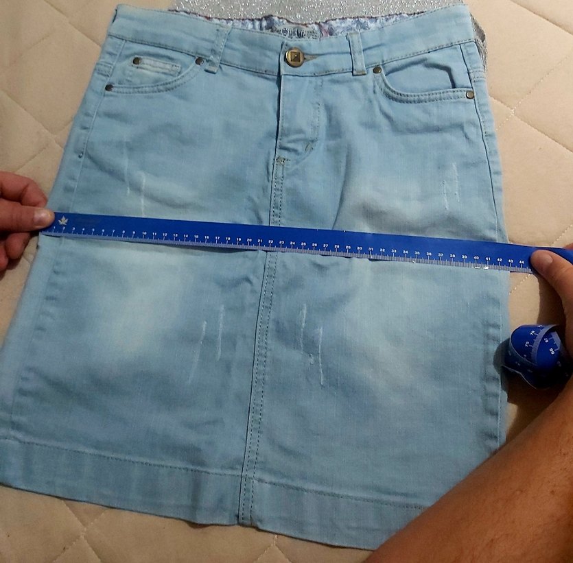 Mavi Mini Denim Etek - Görsel 5