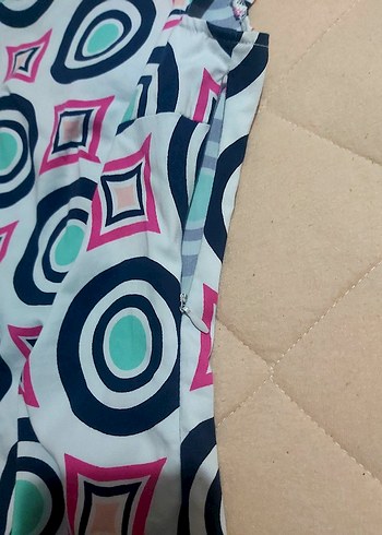 Renkli Desenli Midi Bohem Elbise - Görsel 6