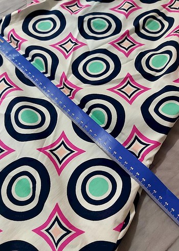 Renkli Desenli Midi Bohem Elbise - Görsel 8