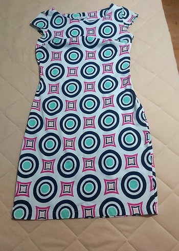 Renkli Desenli Midi Bohem Elbise - Görsel 2